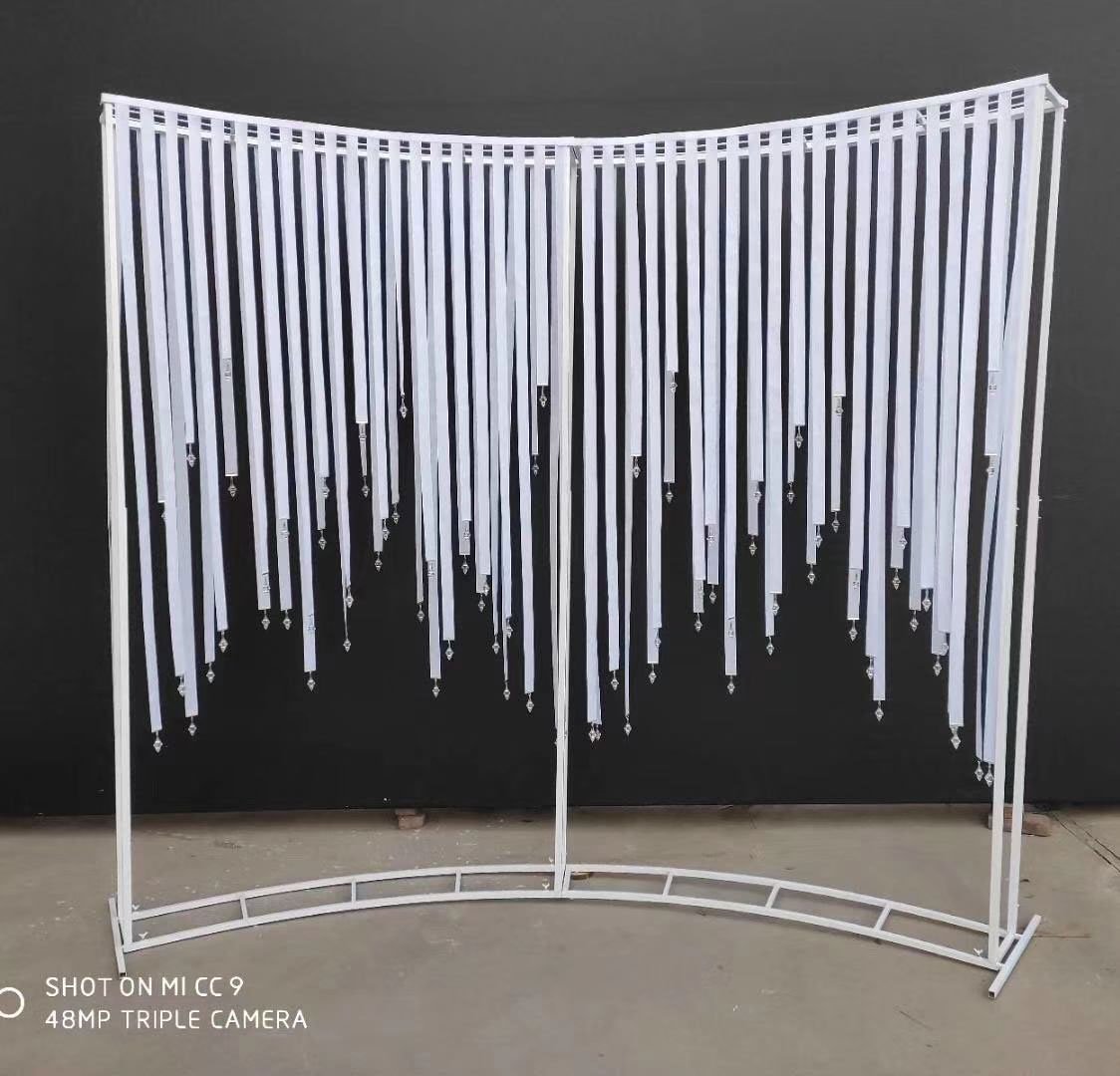 Modern Curved Backdrop Wedding Arch Stand Event Decor Supply