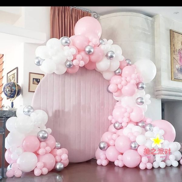 Round Pink Velvet Wall Backdrop - Image 2