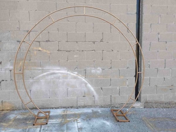 Double Gold Round Metal Wedding Arch