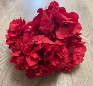 Silk Hydrangea Flowers with 6 Big Heads (Red)