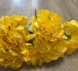 Silk Hydrangea Flowers with 6 Big Heads (Yellow)